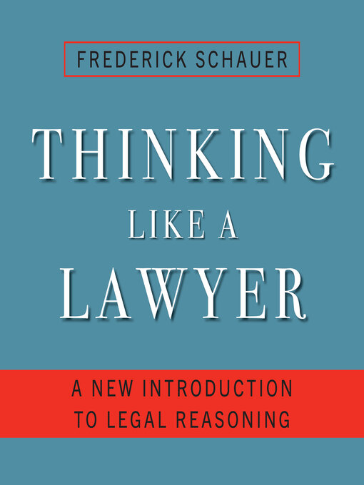 Cover image for Thinking Like a Lawyer